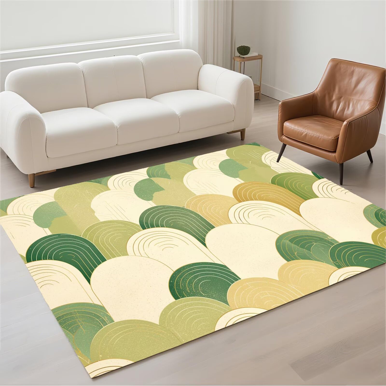 Tapis lavable en machine pour chambre adulte et salon moderne, grand tapis géométrique 160x230cm