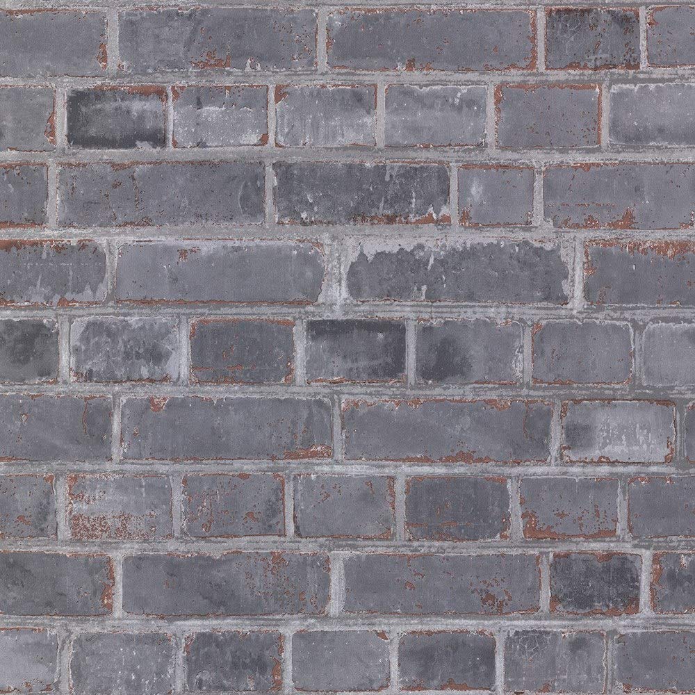Muriva Grey Brick Brick Effect Embossed Wallpaper from B&Q