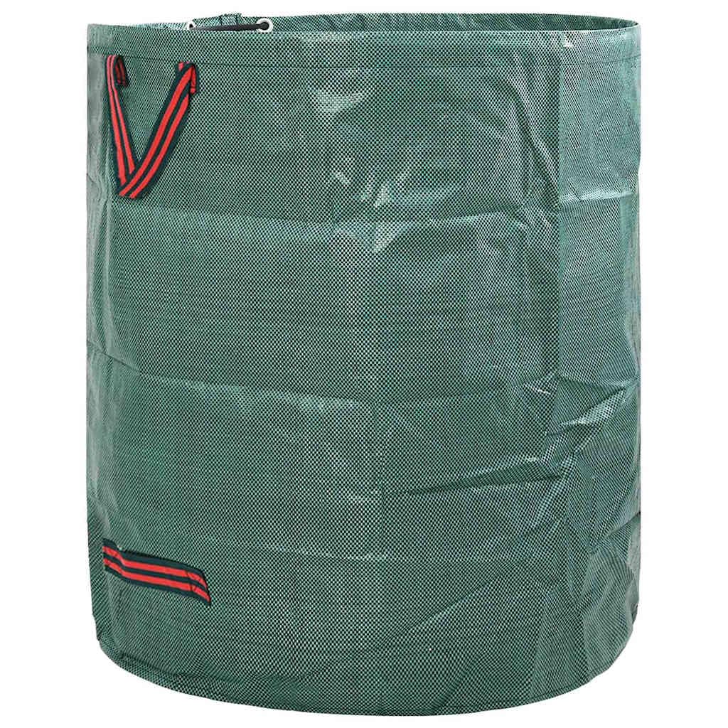 Bolsas de basura de jardín, 12 unidades, color verde, 67 x 67 x 75,5 cm, polipropileno, plegables, resistentes a desgarros, con asas, para interiores y exteriores, prácticos colectores de