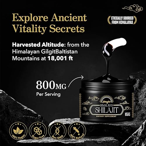 Miniatura 3 de Jitagix Shilajit Resina Shilajit orgánica pura del Himalaya  Resina Shilajit de nivel de oro natural de 800 mg de potencia  85+ oligominerales y