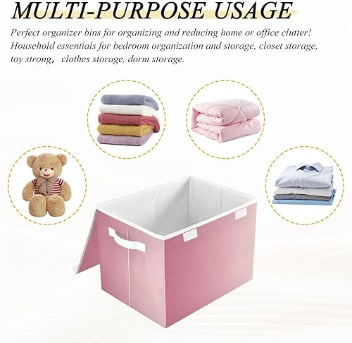 Miniatura 7 de GAIGEO Cubitos de almacenamiento plegables con degradado rosa, almacenamiento y organización, organizador de almacenamiento de armario, contenedor