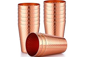 12-Piece Aluminum Copper Cups Set: Enhance Your Beverages with Timeless Elegance