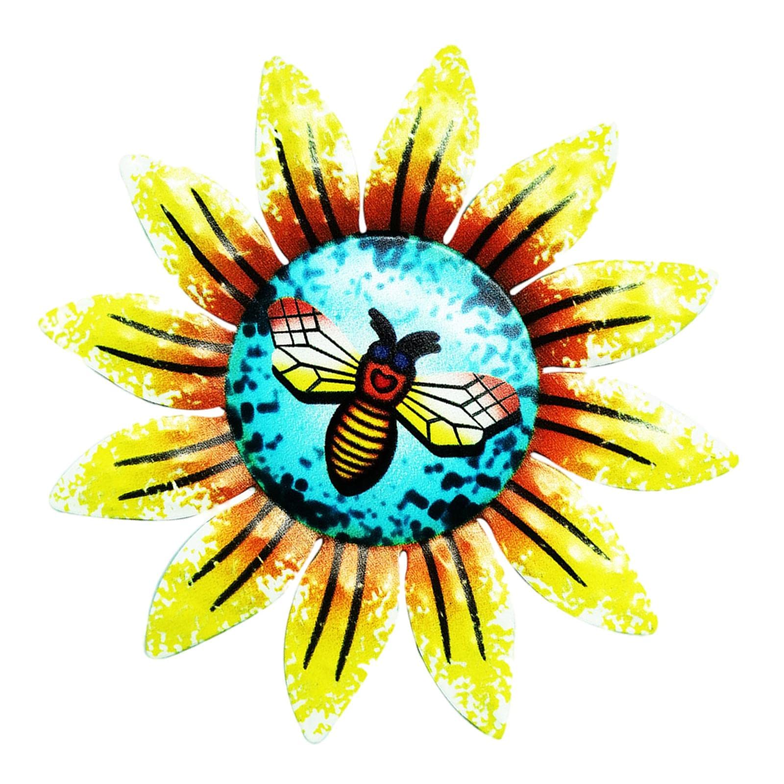 Metal Flower Wall Sculpture 3D Colored Balcony Garden Bedroom YellowHome & Garden|Home Dacor|Figurines-image-37