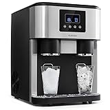 Klarstein Eiswürfelmaschine Klein, 1,8L Eiswürfelbereiter, Eiswürfelmaschine für Crushed und Bullet Eis, Schnelle Mini-Eiswürfelmaschine, Leichte Reinigung, Eiswürfelbereiter für 15kg/24h Schwarz