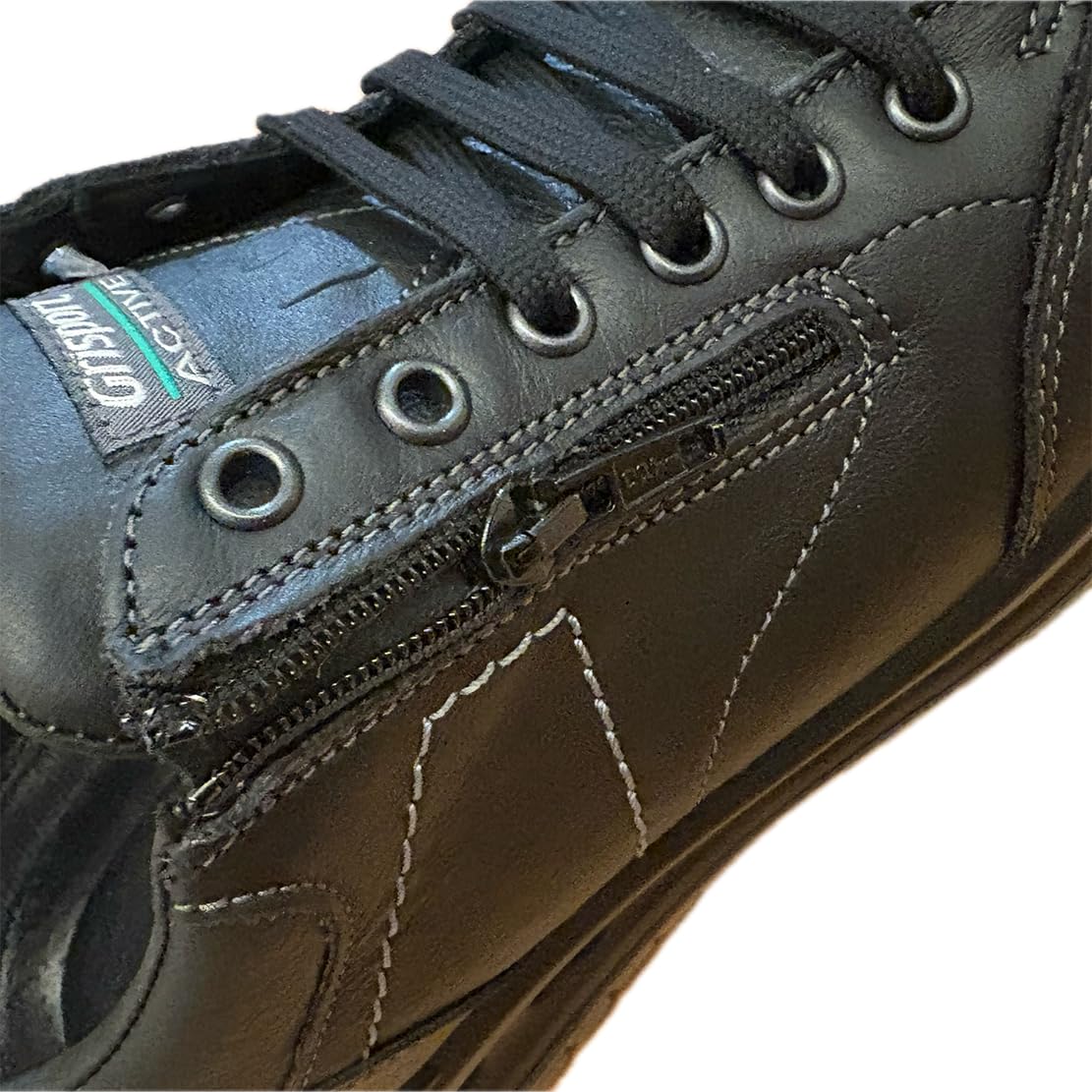 Grisport Mokassins aus Leder, wasserdichte Stiefel, herausnehmbare Einlegesohle und rutschfeste Gritex-Sohle, Schnürsenkel und Reißverschluss