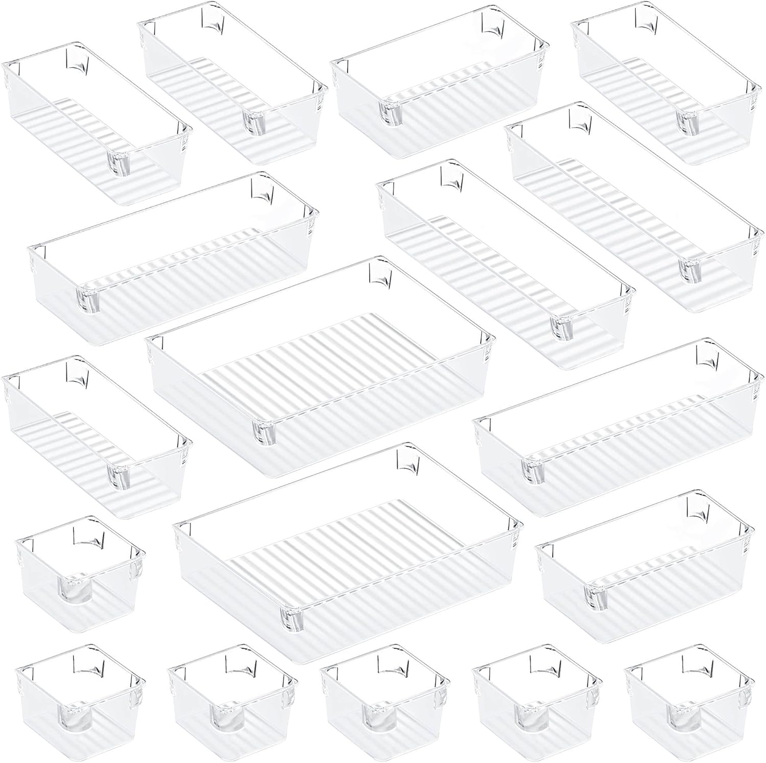 Buy Puroma 18pcs Desk Drawer Organizer Trays, 4 Different Sizes Large