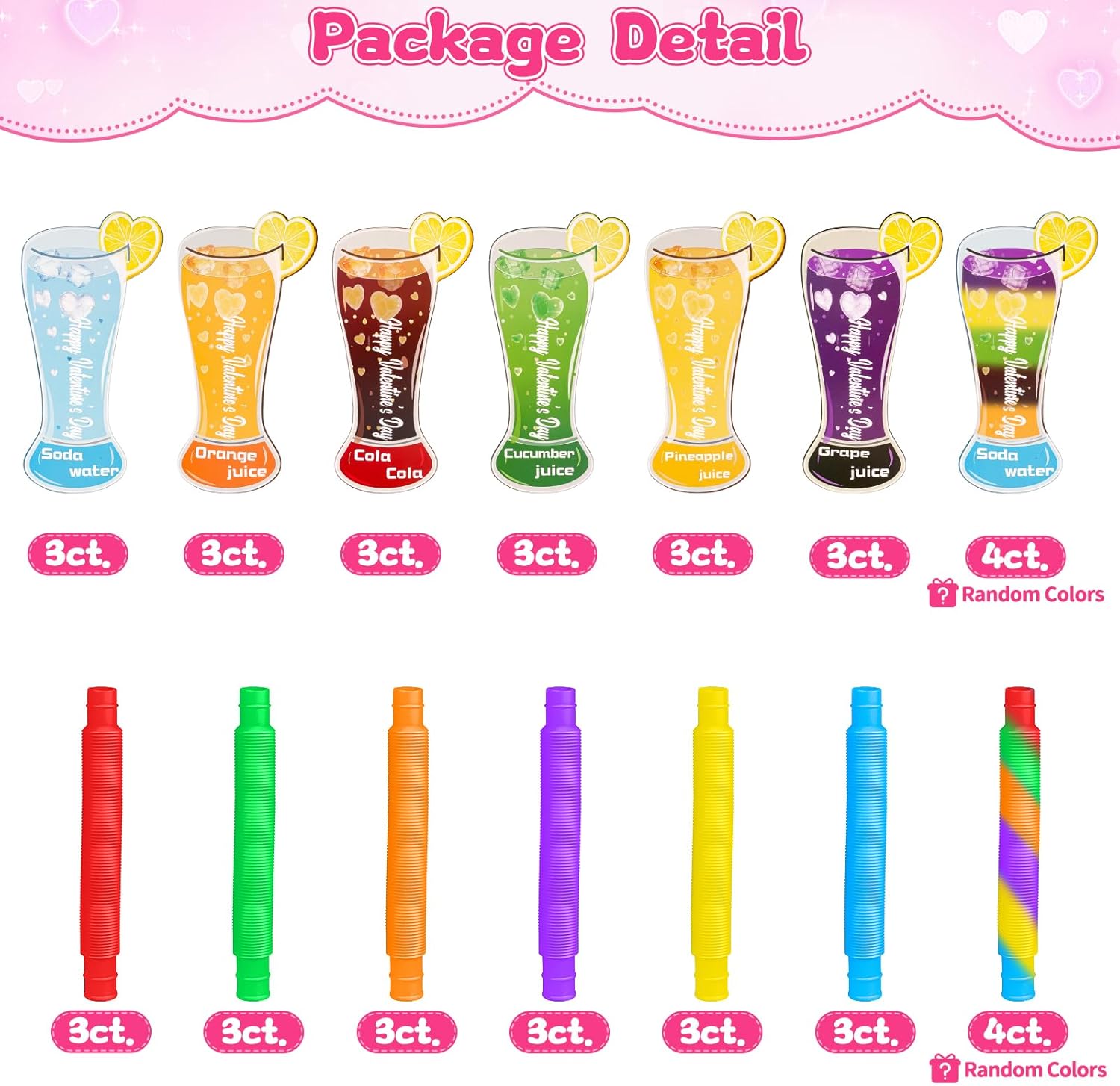 28 Pack Pop Tubes Sensory Toys Party Favors for Kids 8-12 Fidget Toys with Gift Card for Anxiety Goodie Bag Stuffers Treasure Box Classroom Prizes Gifts for 3 4 5 6 Year Old Boys Girls Toddlers
