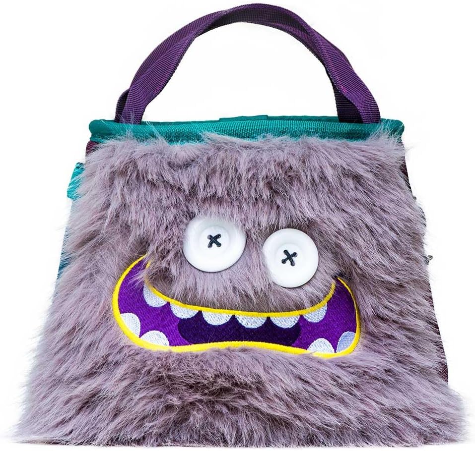 8BPLUS Angus Boulderbag, Premium Artificial Fur, Ripstop, Soft Fleece Interior, 8.7in Opening, Center-Closing Drawstring, Multiple Brush Holders, Zipper Pockets, Climbing Gear