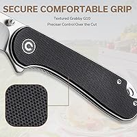 Vista 5 de CIVIVI Cuchillo de bolsillo - Elementum Cuchillo plegable con hoja Wharncliffe Nitro-V de 2.97 pulgadas, mango G10, ideal para regalo EDC al aire