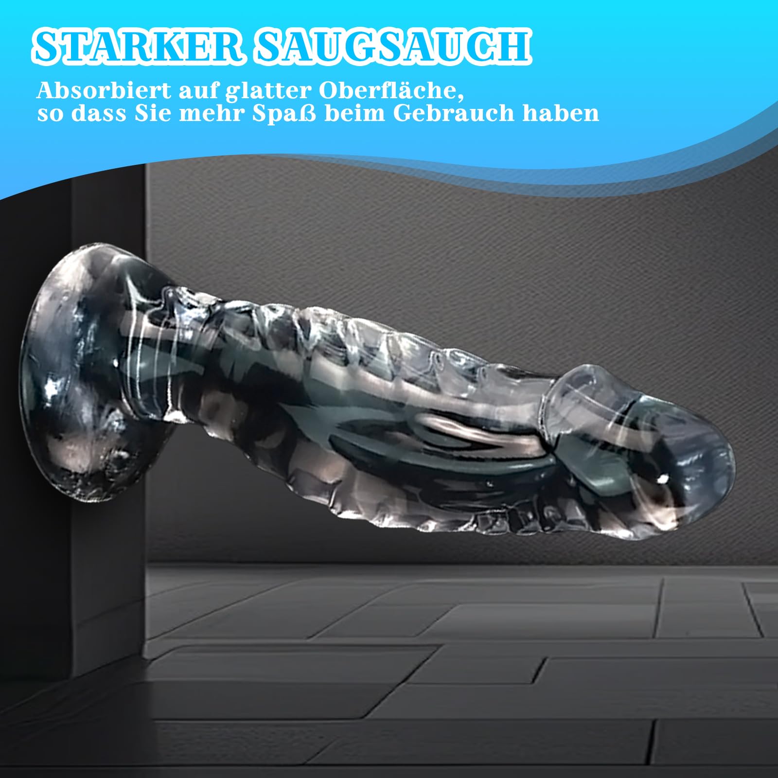 BDSMAGE 22.5CM Dildo anale in silicone trasparente con ventosa potente, dildo anale mostruoso, plug anale, masturbatore perfetto estremamente duro, giocattolo sessuale flirt dong per coppie (L)