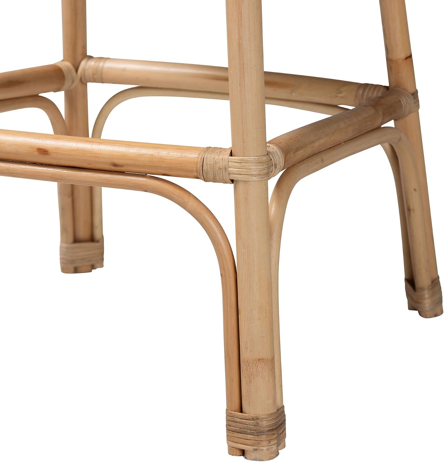 bali & pari Bilu Bohemian Natural Rattan 2-Piece Bar Stool Set