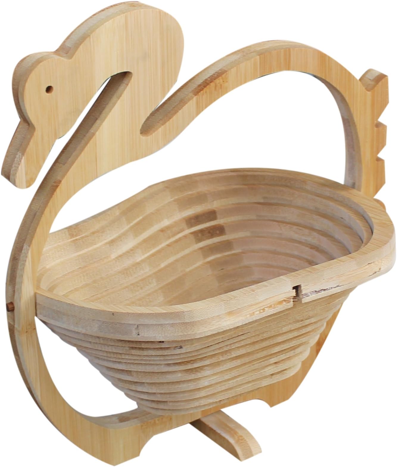 Swan Fruit Basket Bamboo Folding Collapsible Fruit Basket Apple Decor Kitchen Decor