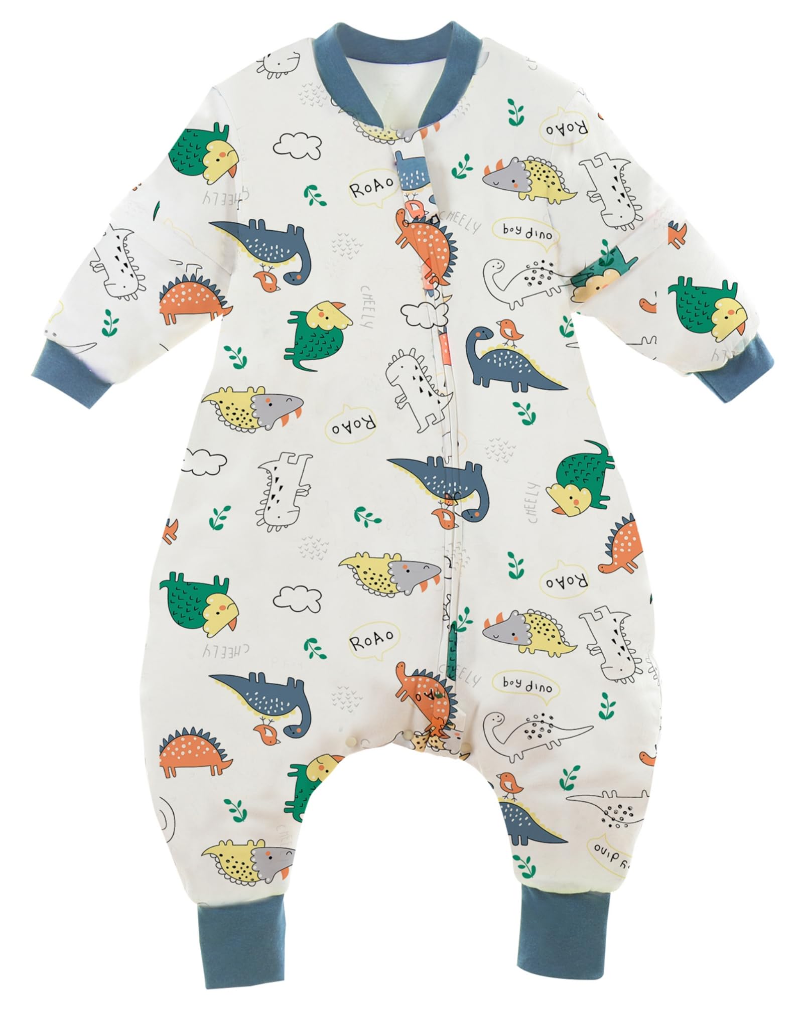 Chilsuessy Baby Winter Sleeping Bag with Removable Sleeves 2.5 Tog Children Anti Kick Unisex Baby Sleep Sack with Feet for Infant Toddler Sleeping Bag, Dinosaur, 80cm/2-3 Years