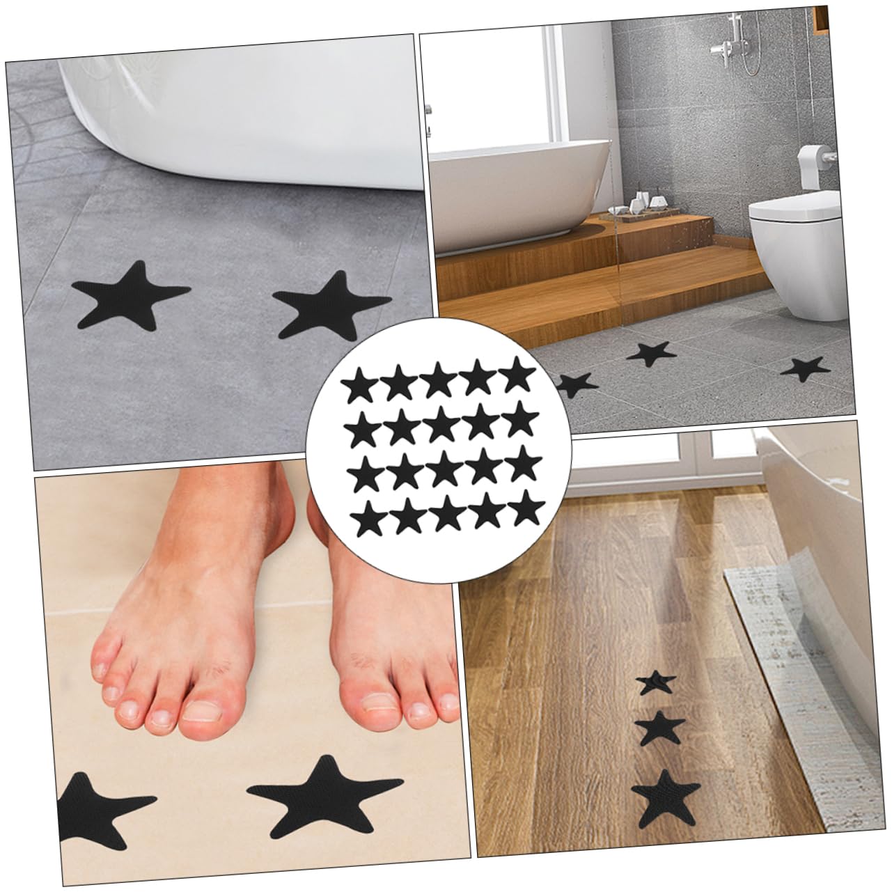 Alipis 120 Piezas Baño Pegatinas Antideslizantes Pegatinas Antideslizantes para Bañera Cinta Anti Baño Pegatina Anti-baño Niño Peva Forma De Estrella Neumático De Deslizamiento