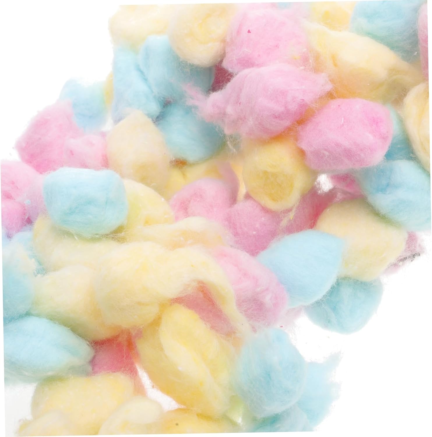 Cotton Balls for Face Newborn-Friendly Soft Absorbent Multi-Purpose for Cleaning Makeup Crafts Pink Yellow Blue