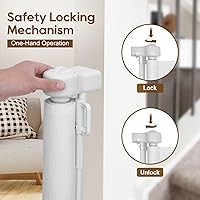 Vista 5 de 120 inch Retractable Baby Gates 42 inch Tall, Retractable Gate with Reinforced Strip Design to Prevent Crawling Through, 10 FT Extra Wide