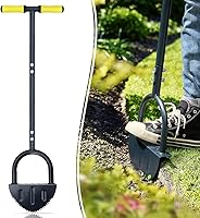 Colwelt 38-Inch Saw-Tooth Half Moon Lawn Edger with T-Grip - Long Handle Step Edger for Clean Sidewalk & Garden Borders