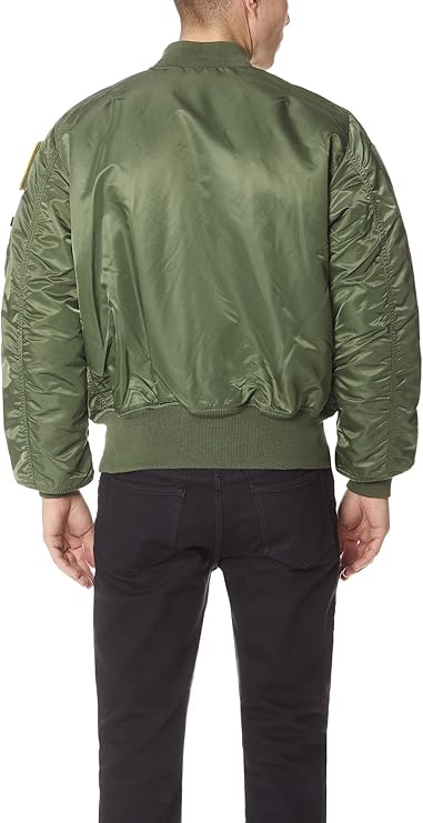 Alpha Industries Men's Ma-1 Flex Bomber Jacket, Sage, Small