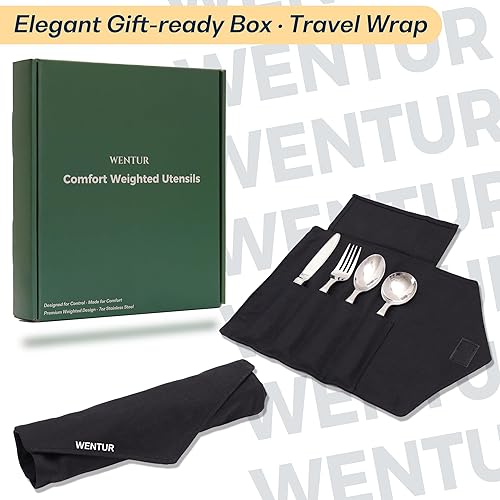 Miniatura 5 de Utensilios con peso para temblores de manos y Parkinsons y bolígrafos de grasa grandes con peso para Parkinson