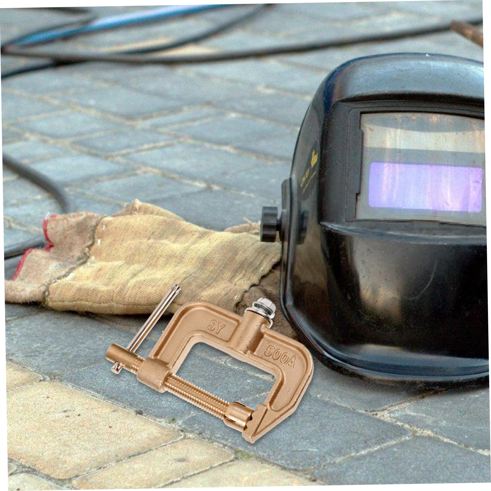 Operitacx 4 Pezzi Welding Ground Bramp MORSETTO regolabile pinze a pinza saldatrice clip di massa per saldatura morsetti per saldatore pinze di saldatura FORNICA DI WELD rame