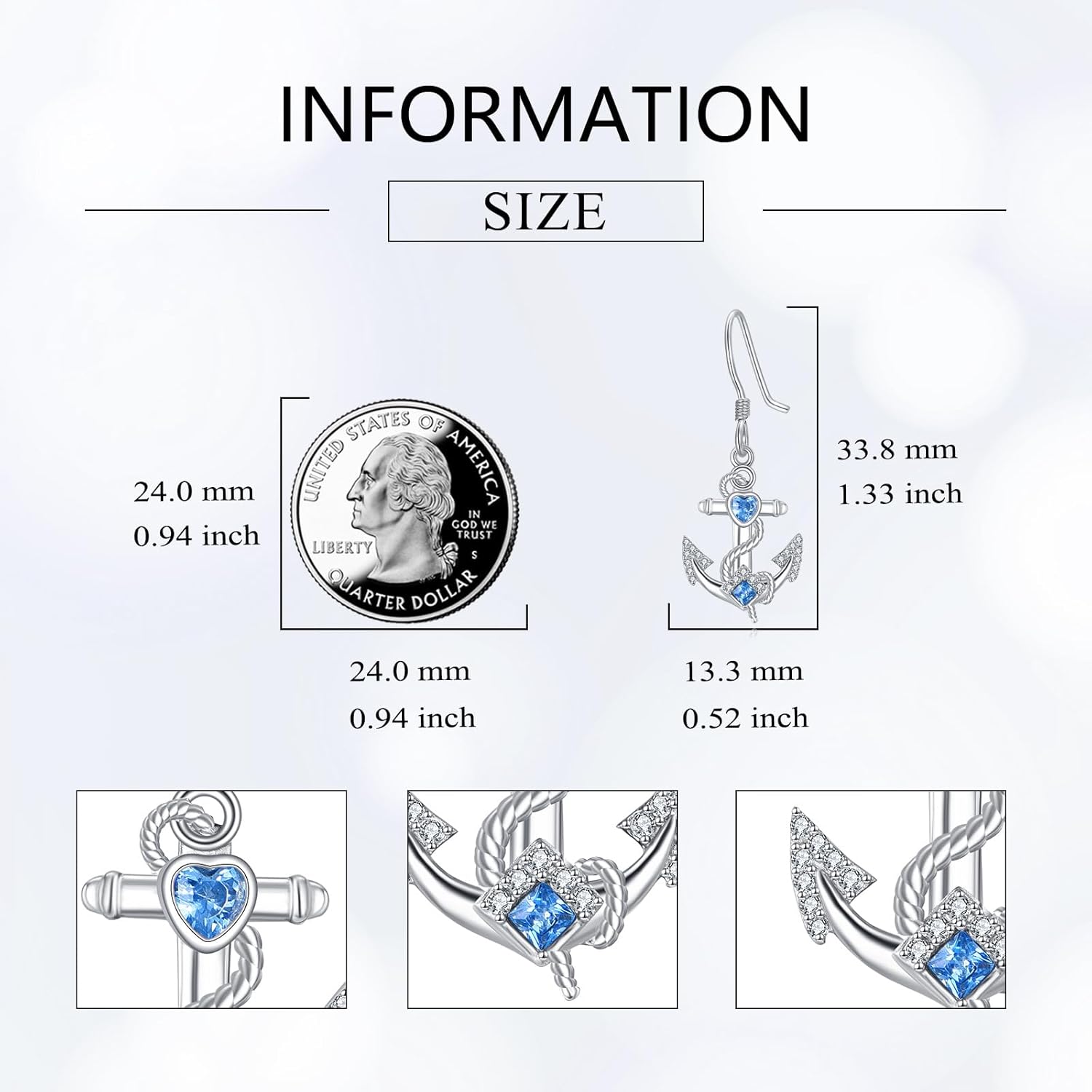 Ocean Earrings Sterling Silver Sea Animal Dangle Drop Earrings Ocean Jewelry Birthday Gifts for Women - Image 3