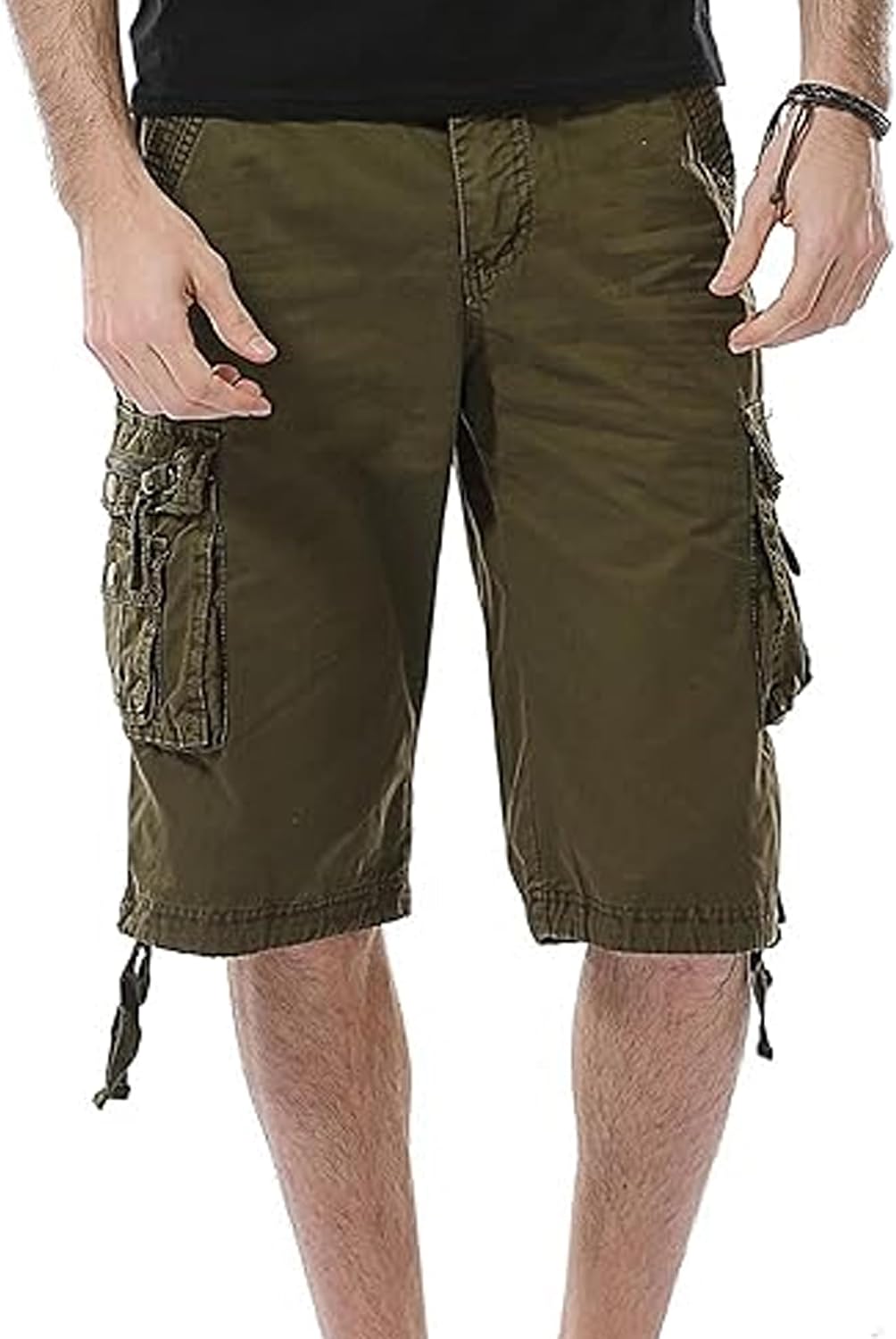 Maiyifu-GJ Men's Cotton Cargo Shorts Lightweight Multi-Pockets Hiking Shorts Summer Casual Athletic Short Pants for Men