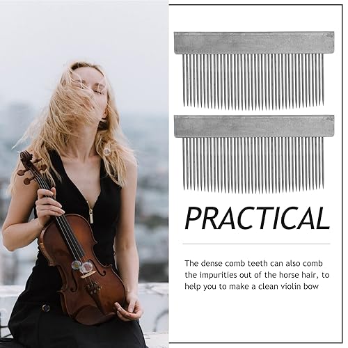 Miniatura 7 de Vaguelly Pickaso Arco de guitarra Arcos pequeños Arco de Guitarra Arco 2 unids Arco de pelo de Arco de Caballo Peines de Pelo de Caballo Arco
