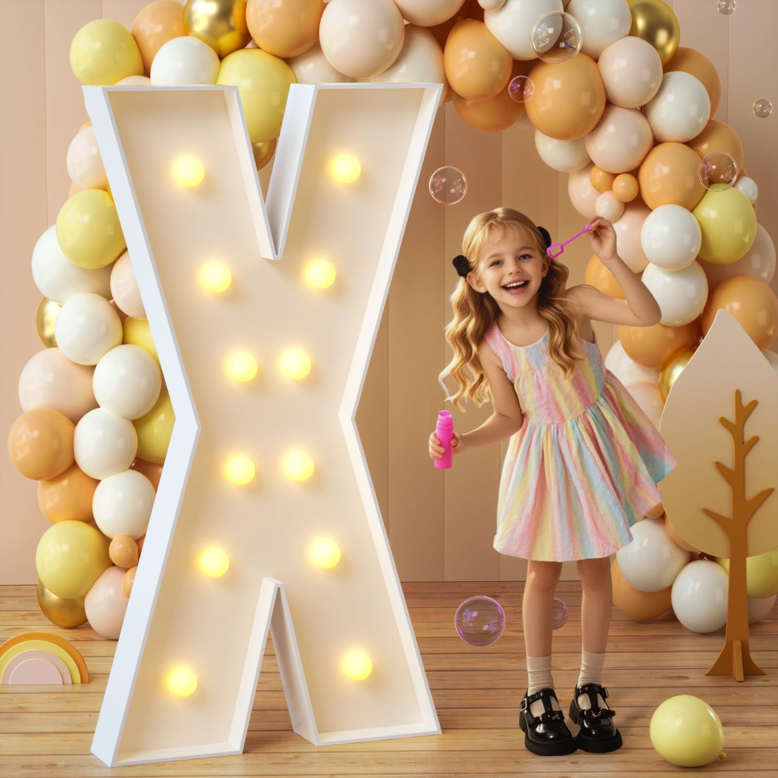 imprsv Carpa de carpa iluminada con letras de mosaico de 1,2 m para fiesta de bebé, compromiso, graduación, decoración de fiestas, letras grandes para decoración de fiestas,