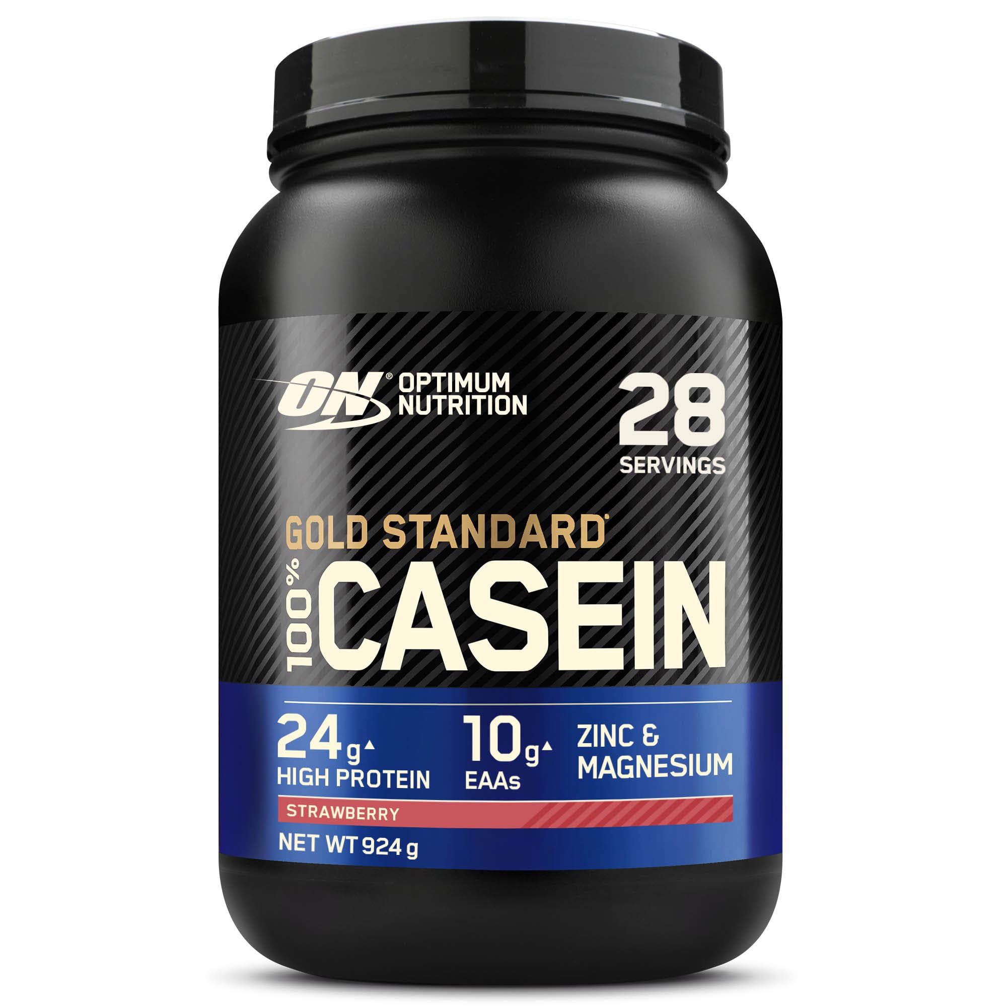 Optimum Nutrition Gold Standard 100% Casein Proteinpulver, Geschmack Erdbeere, 924g, 24 Portionen