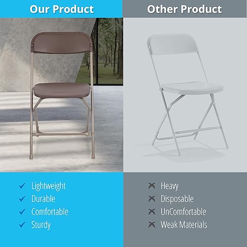 Vista 413 de Flash Furniture Hercules - Silla plegable comercial grande y alta, extraancha, capacidad de 650 libras de plástico duradero, color negro, paquete