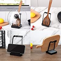 Vista 4 de NiHome Versátil tapa para olla, soporte para cucharón, almohadilla multiusos para espátula, tabla de cortar, soporte para cucharas, utensilios