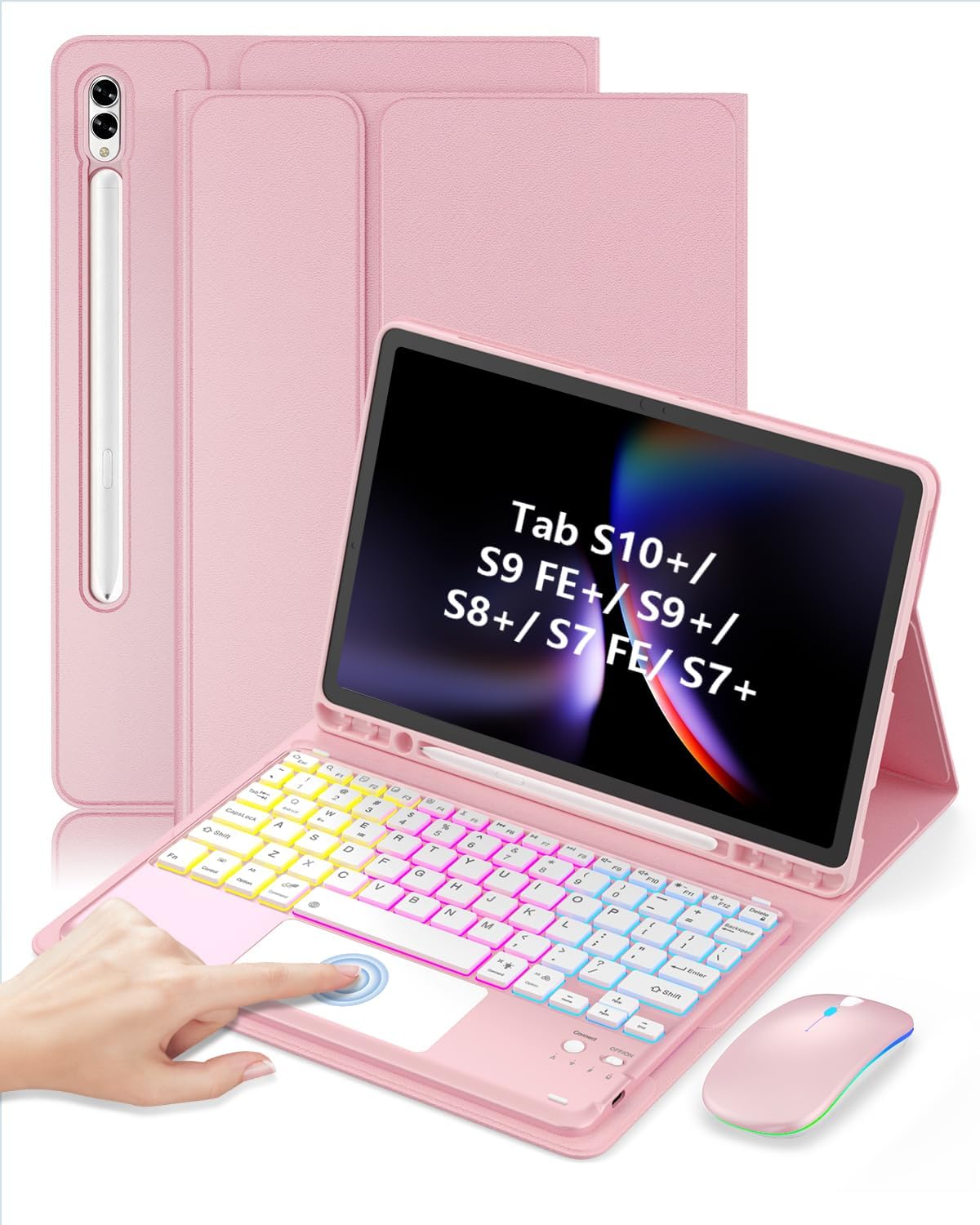 SAMTUNK for Samsung Tab S10+/ S9 FE+/ S9+/ S8+/ S7 FE/ S7+ Case Keyboard