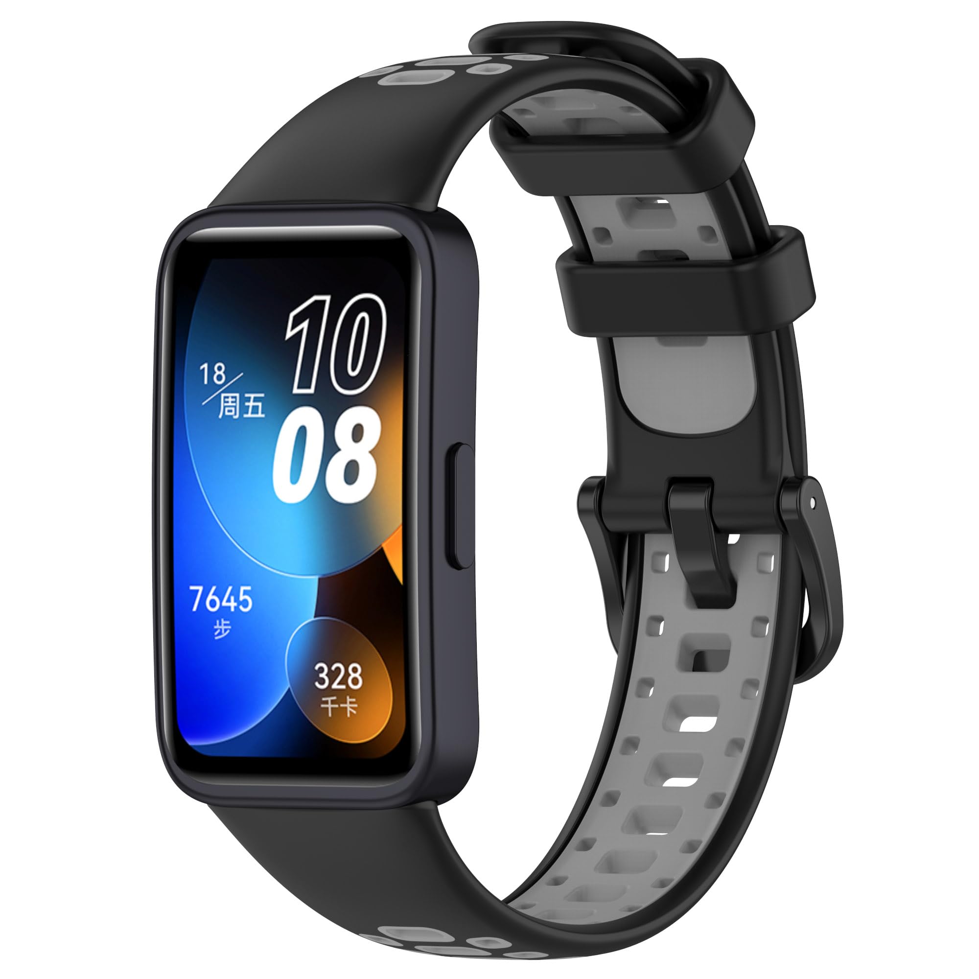 Dado Double Color Silicone Replacement band Compatible with Huawei Band 8 | Band 9 Watch, Soft Silicone Watch Band