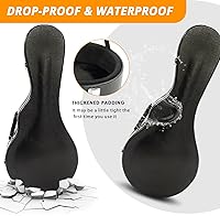 Vista 4 de Ktaxon F-Style - Estuche rígido para mandolina, funda de piel rígida de lujo, funda protectora de madera con interior de felpa