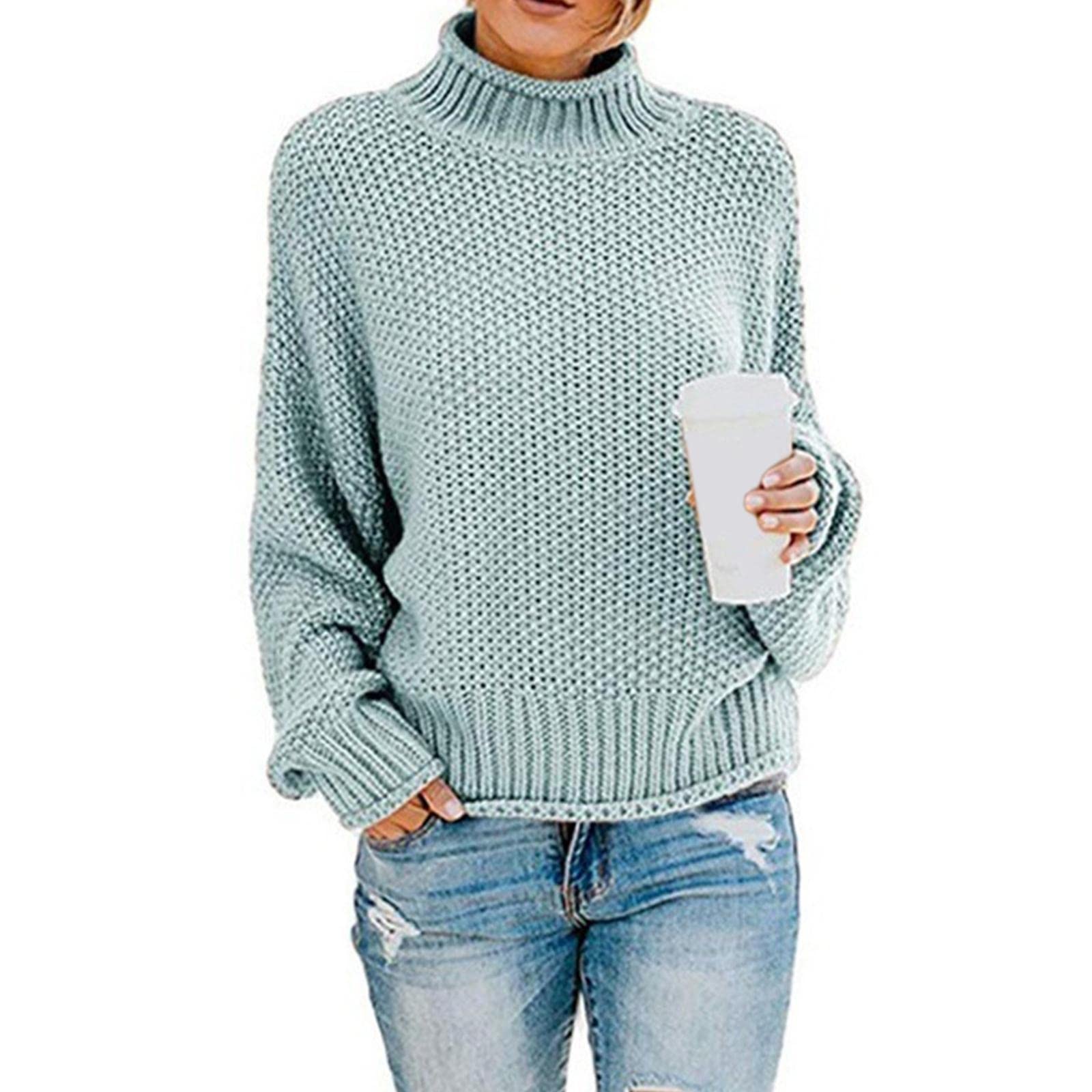 Enakshi® Womens Turtleneck Batwing Sleeve Oversized Pullover Sweater XXL Light Blue|Clothing Shoes & Accessories | Womens Clothing | Sweaters-image-36