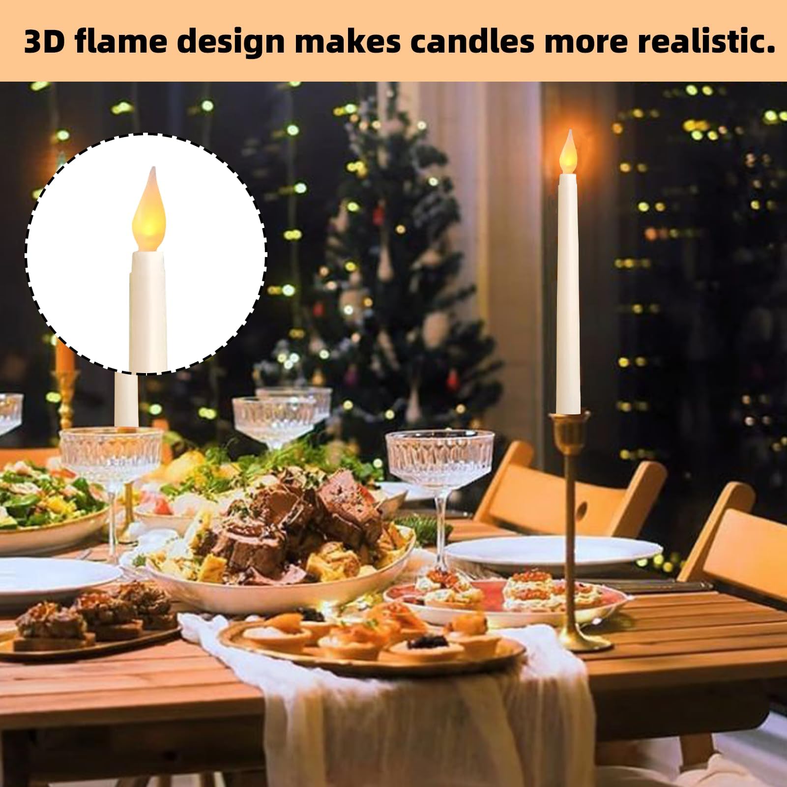 Lot 6 Bougies LED Flamme Vacillante – Bougies Électriques Sans Flamme Pour Noël, Mariage, Anniversaire