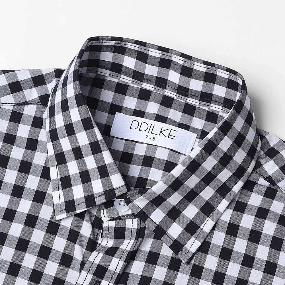 Boys' Dress Shirt Long Sleeve Plaid Button Down Poplin Shirts - Image 2