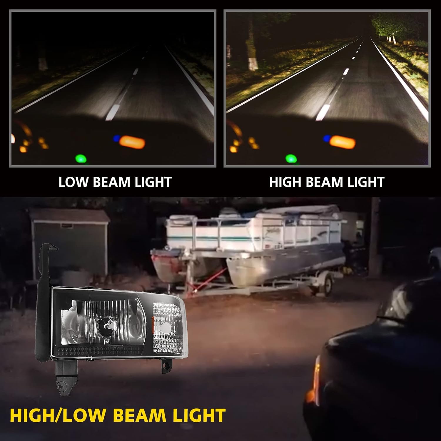 Low Beam vs High Beam Light Comparison