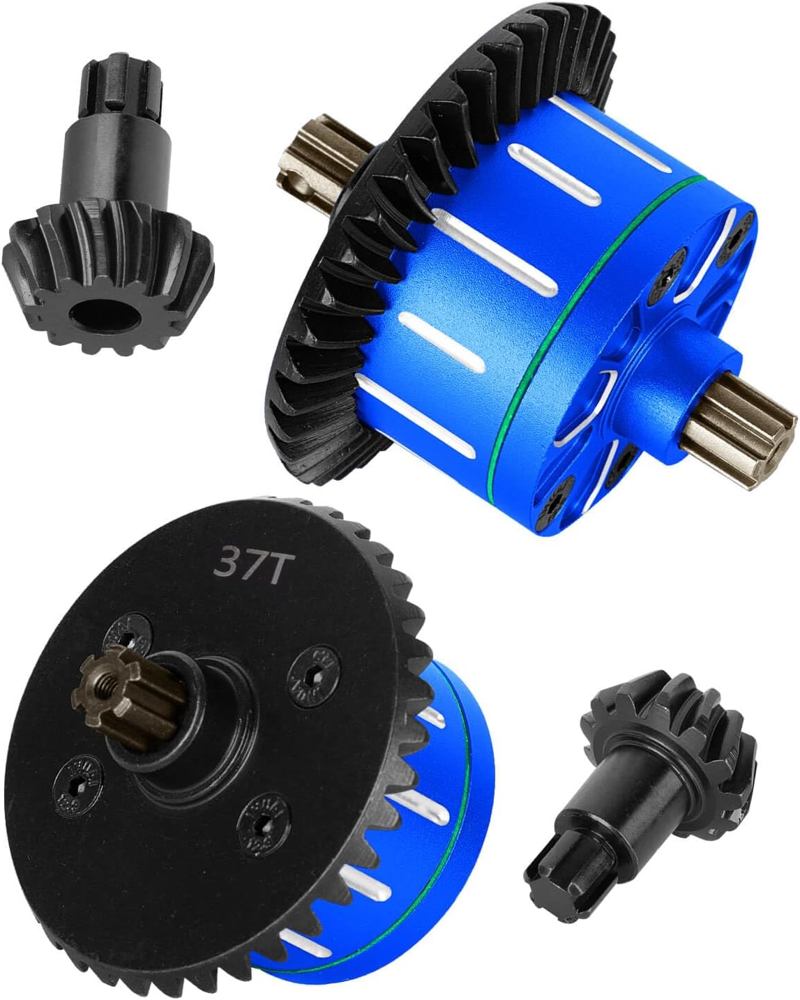 RC 37T 13T Full Metal Differ Set Upgrade Parts for 1/10 Senton Kraton Outcast Vorteks Bigrock Granite 3s,1/8 Infraction Typhon Vendetta 3S RC Car.Diff Gear Hops Up,Pink(2PCS)