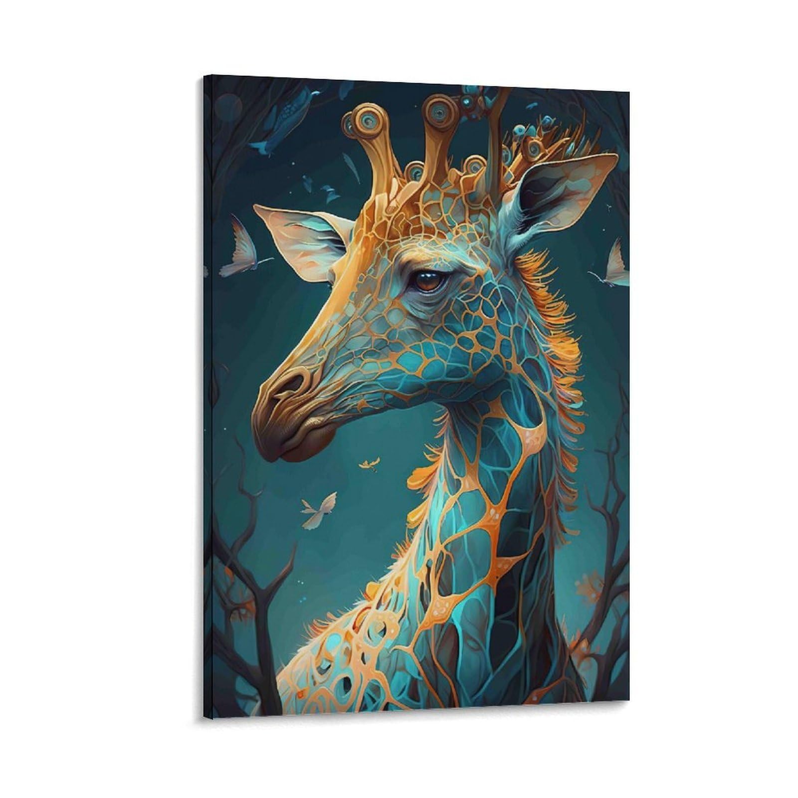 DHBANEIOK Fantasy Giraffe Art Wall Decor Poster Giclee Canvas Prints Modern Wall Art Picture Wall Hanging for Living Room Bedroom Home Decorations 20x30inch(50x75cm)