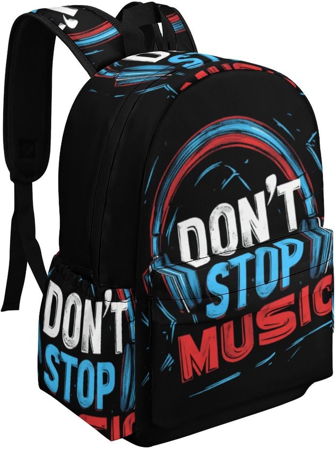 Don't Stop Music Casual Backpack Daypack 16.5 Inch Fashion Double Shoulder Bag for Women