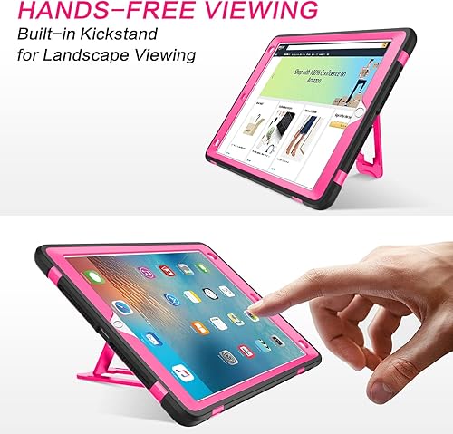 Miniatura 8 de BENTOBEN Funda para iPad Air 2iPad 9.7 20172018Pro 9.7, iPad 56 generación, purpurina de 3 capas de cuerpo completo, soporte protector de cuero