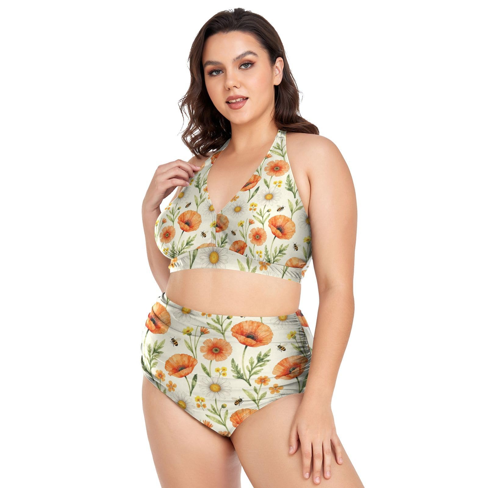 FRODOTGV Curvy Maillot de bain deux pièces pour femme L-4XL