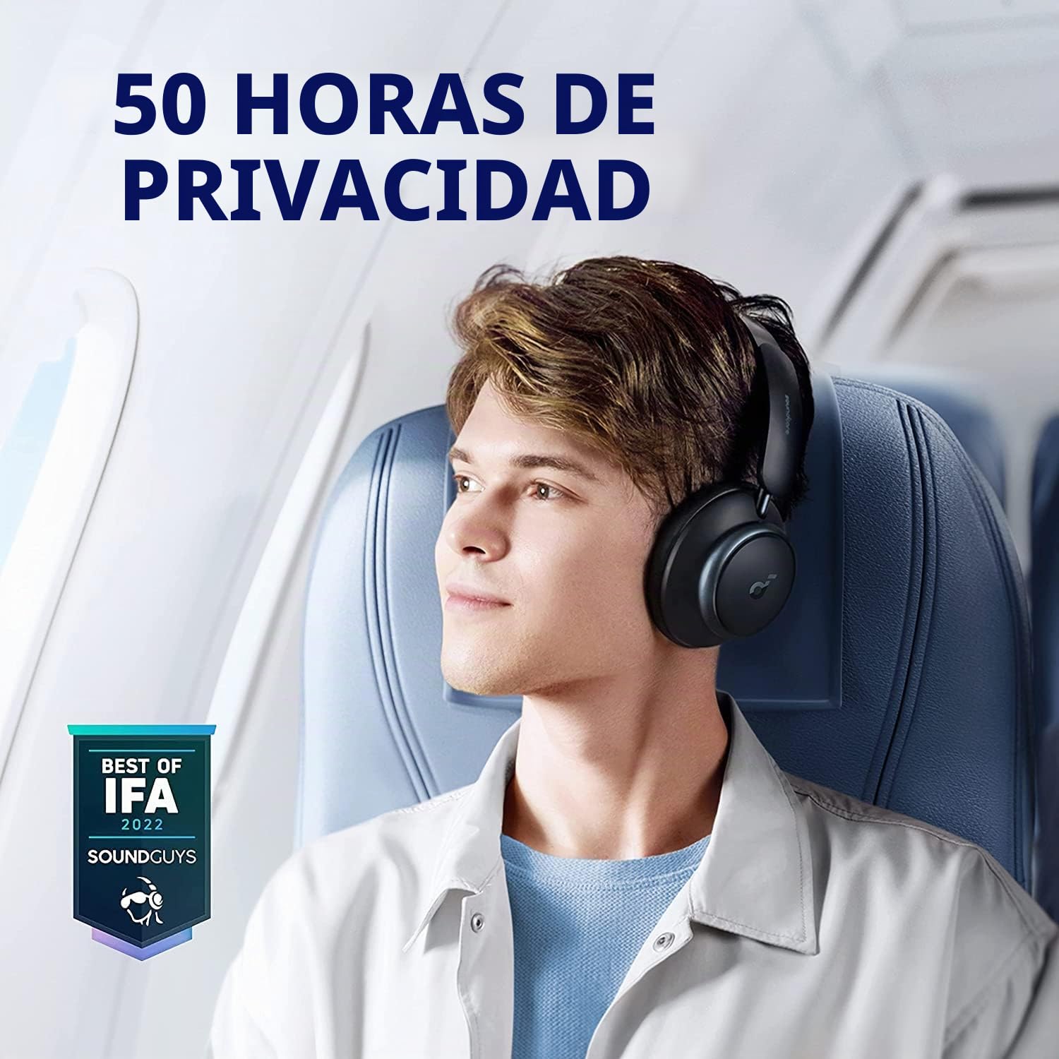soundcore by Anker Space Q45 - Auriculares Bluetooth, cancelación de Ruido Activa adaptativa de hasta 98%, reproducción de 50 Horas, Audio inalámbrico LDAC Hi-Res,(reacondicionado)