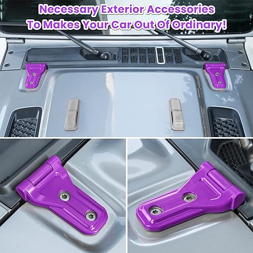 Miniatura 3 de Cubierta de bisagra del capó del motor delantero, accesorios exteriores de decoración para Jeep Wrangler JL JLU Unlimited Sports Freedom Sahara