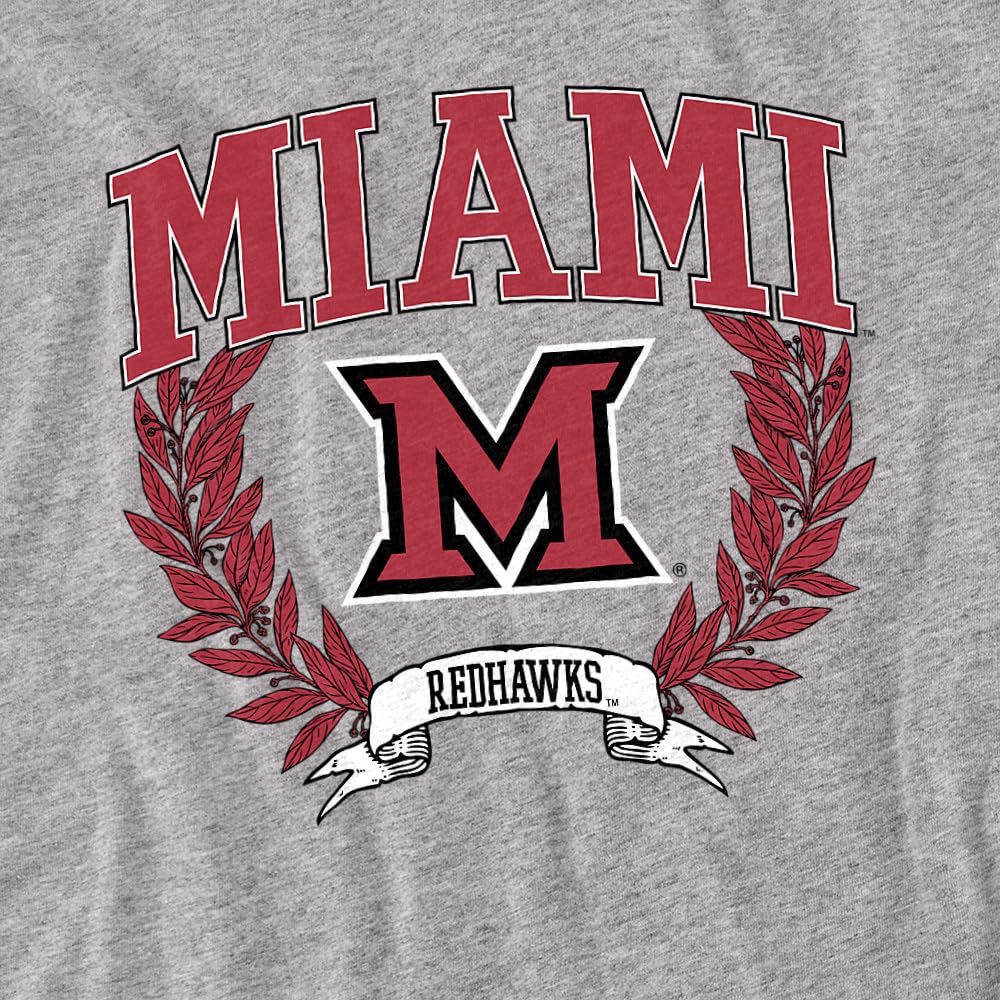 LOGOVISION Miami University Laurels Dark Kids T Shirt (4) for Toddler Boys and Girls, Athletic Heather