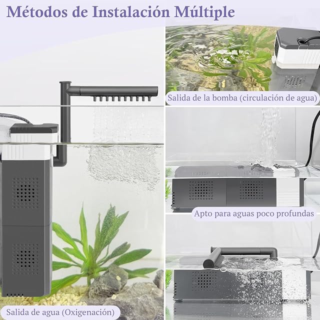 Foto 6 de 7 de FEDOUR 12W 700LPH Filtro de Acuario Ultrapotente para Pecera de 50-150L