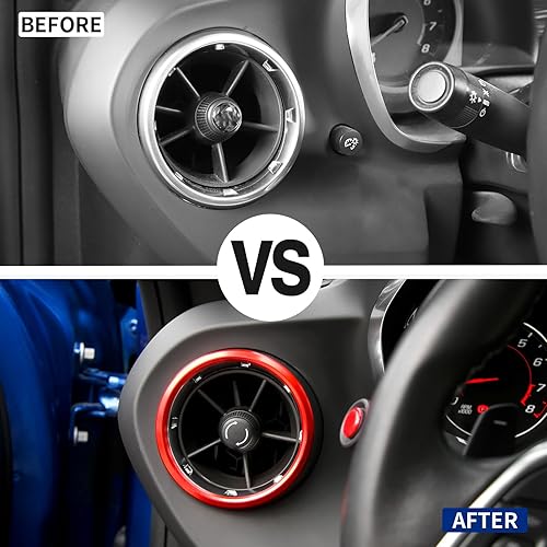 Miniatura 2 de JWWY Para Camaro Aire Acondicionado Ventilación Ventilación Salida de Ventilación Protección Anillo Cubierta Trim para Chevy Camaro 2017-2025+