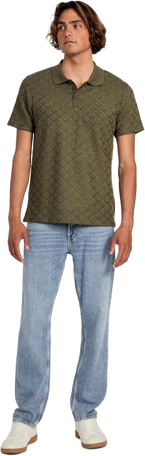 GUESS Mens Short Sleeve Logan Knit Polo - Image 5
