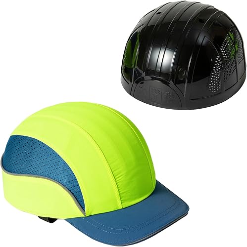 Vista 82 de TIHEEN Unisex Safety Bump Cap, Baseball Hat Style with Reflective Stripes Lightweight and Breathable Hard Hat Head Protection Cap 18110 Azul